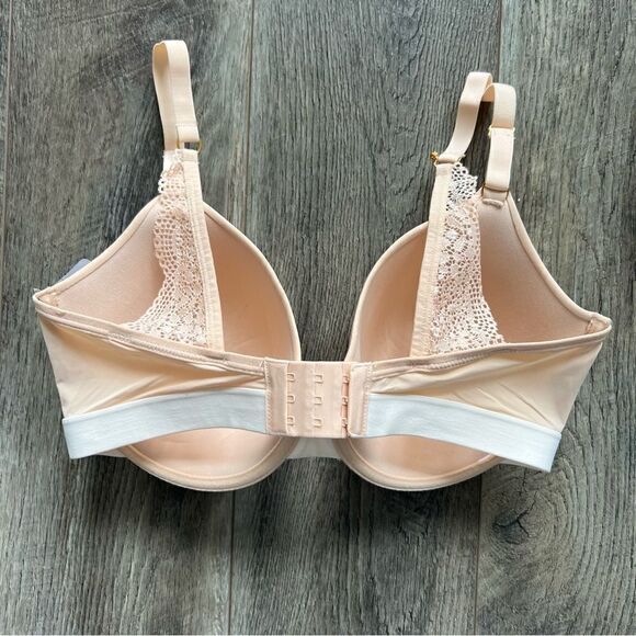 Lively NWT T-Shirt Bra Toasted Almond Beige Underwire Scalloped Lace Back 36DDD - Picture 12 of 13